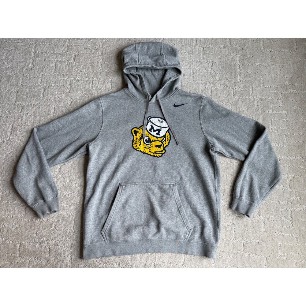 Michigan Wolverines Hoodie Football Nike Wolverbear Throwback Logo